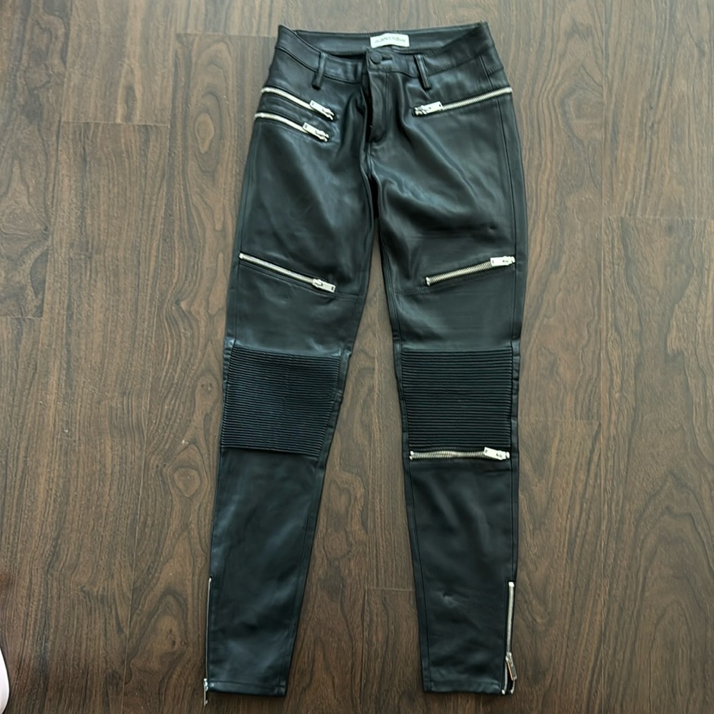 Zara Ultra soft Premium Collection Leather Zipper Pants